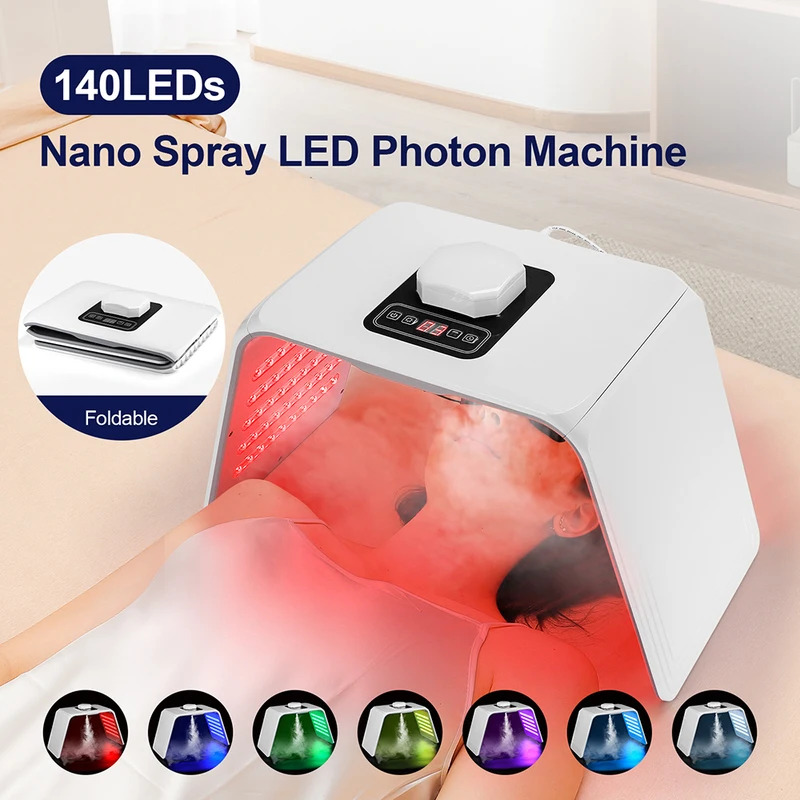 Face Mask Skincare - 7-Farben-LED-Photonen-Schönheitsmaske, feuchtigkeitsspendendes Nano-Spray für Gesicht und