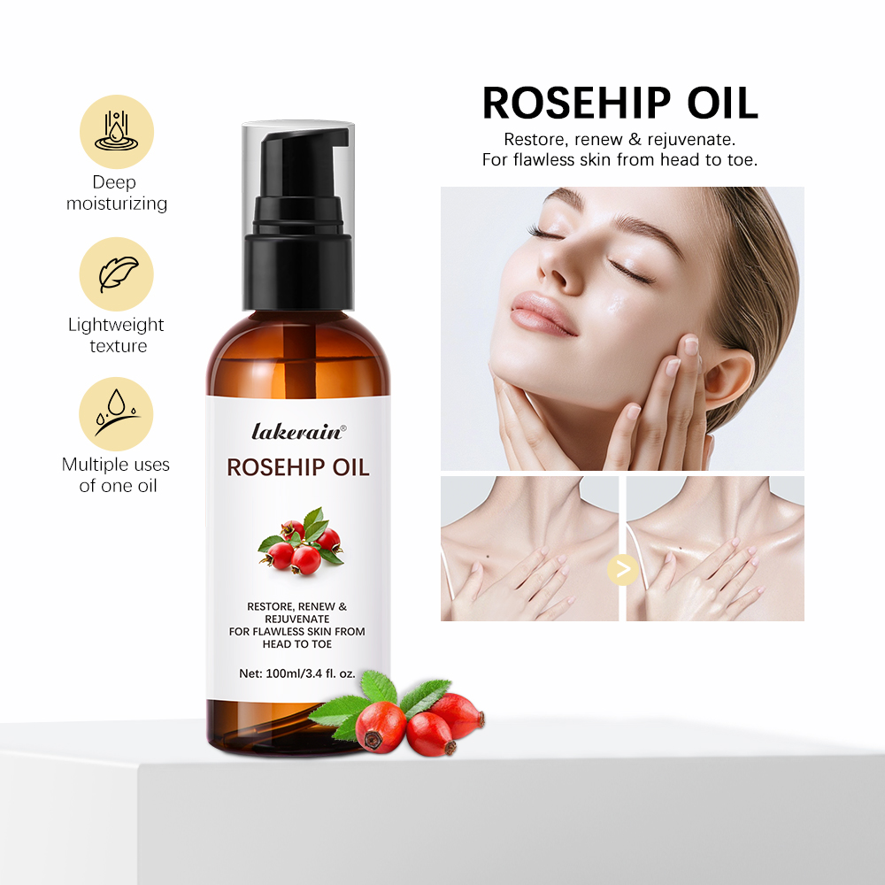 Face Oil Rosehip - Bio-Hagebuttenöl, 30 ml, schnell absorbierende Anti-Aging-Narbenbehandlung,