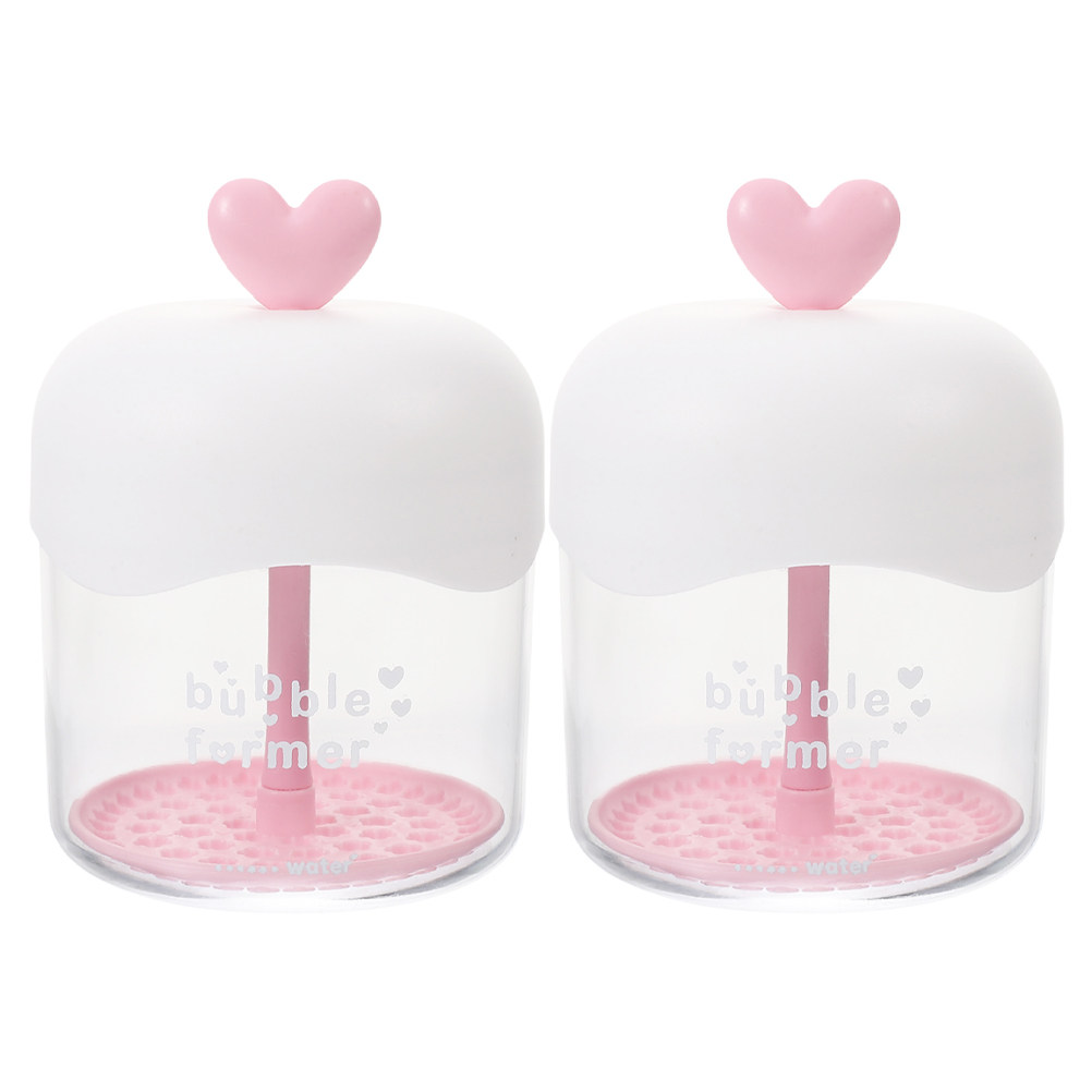Cleanser Face - 2 Stück Gesichtsschaumhersteller, transparentes Herzdesign, manuelles