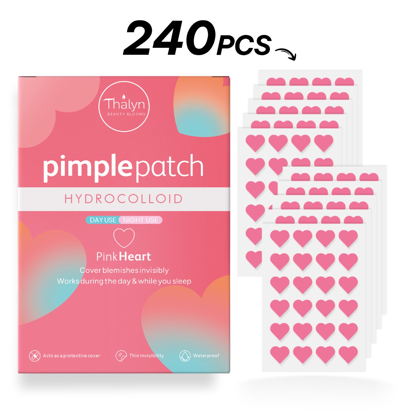 240 Stück Rosa Herz-Akne-Pflas – Skincare China Bewertung und Preis
